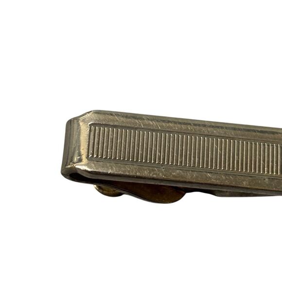Vintage Gold Tone Tie Clip With Rhinestones - Picture 2 of 4